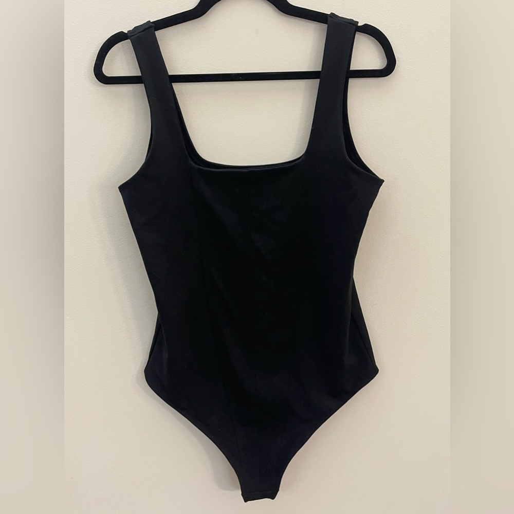 Abercrombie & Fitch Womens Black Seamless Fabric Corset Bodysuit Size L NWT